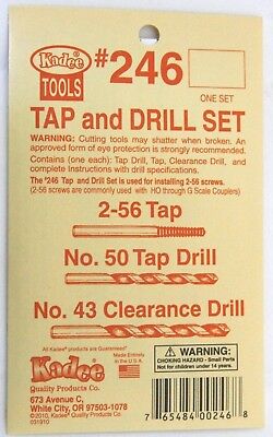 Kadee Ho S O Scale #246 ~ Tap & Drill Set 2-56 Tap ~ #50 Drill ~ #43 Clearance