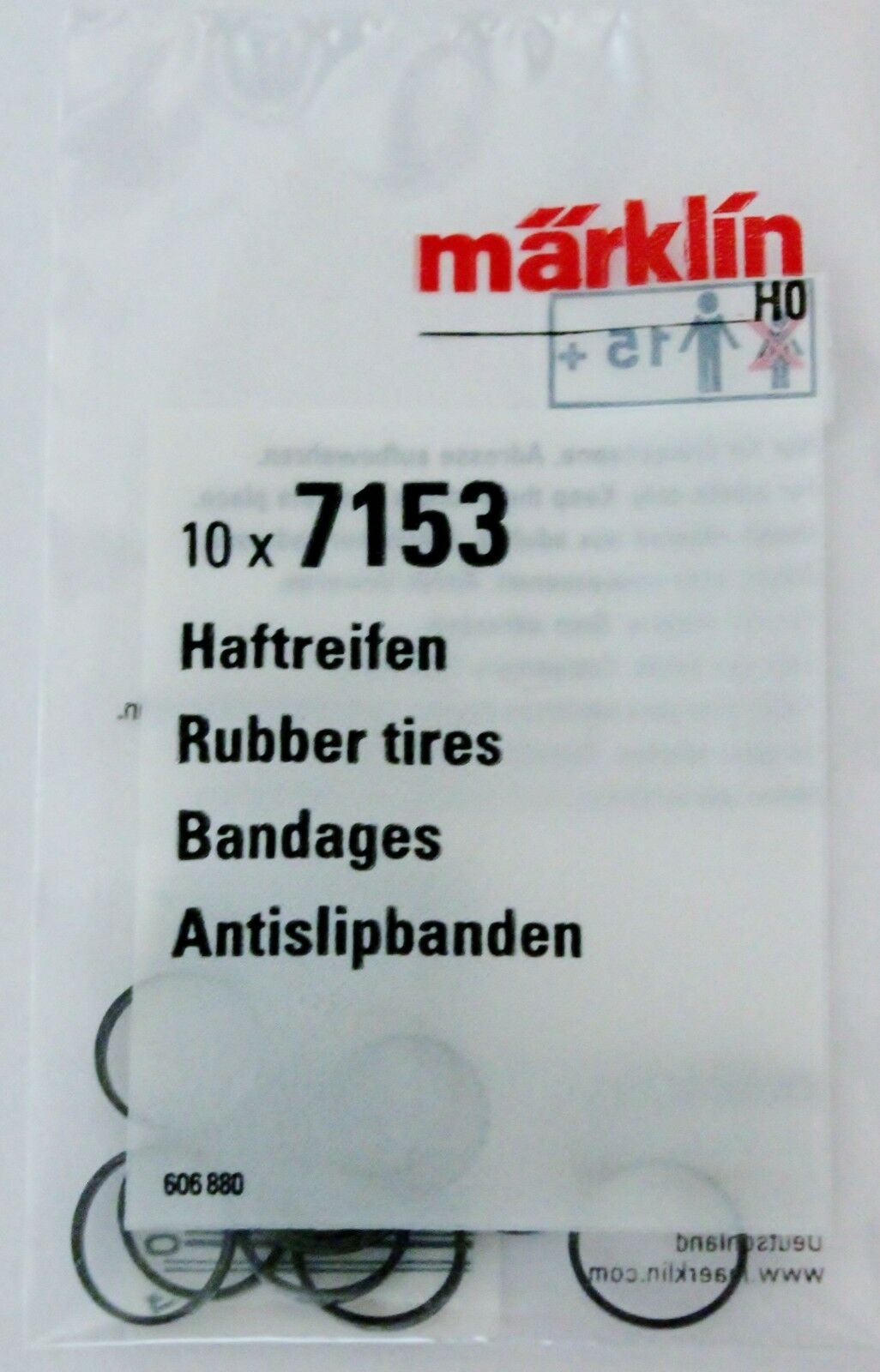 Marklin 7153  Traction Tires, New Pack Of Ten, Superfast Low Cost Usa Shipping!
